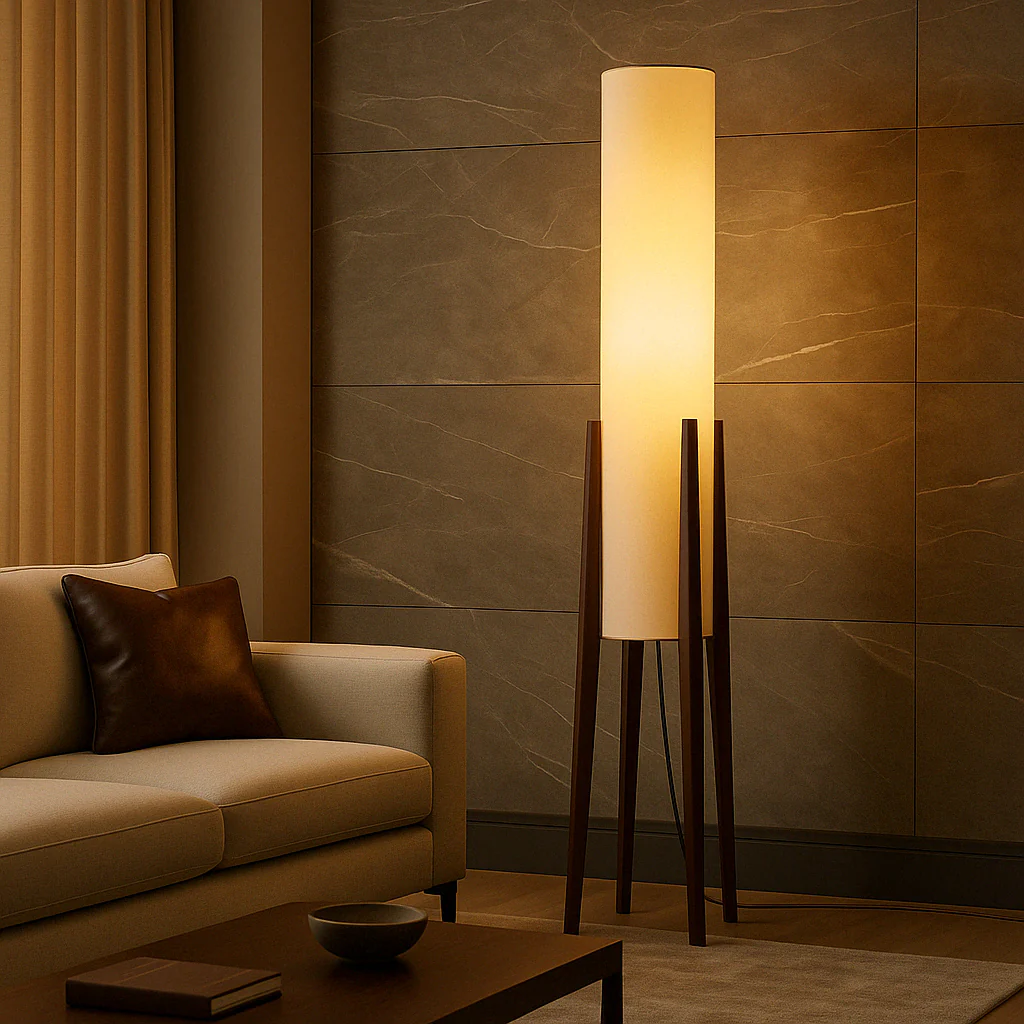Elegante Stehleuchte aus Walnussholz - Image 6