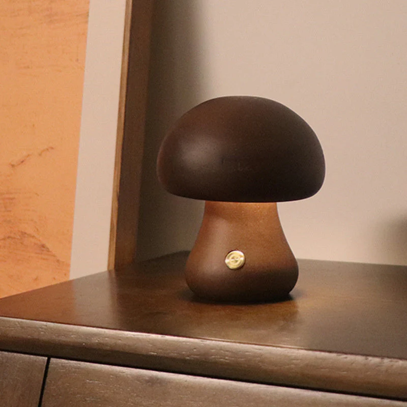 Holz Vintage Pilz Tischlampe - Image 12