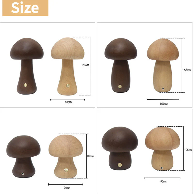 Holz Vintage Pilz Tischlampe - Image 6