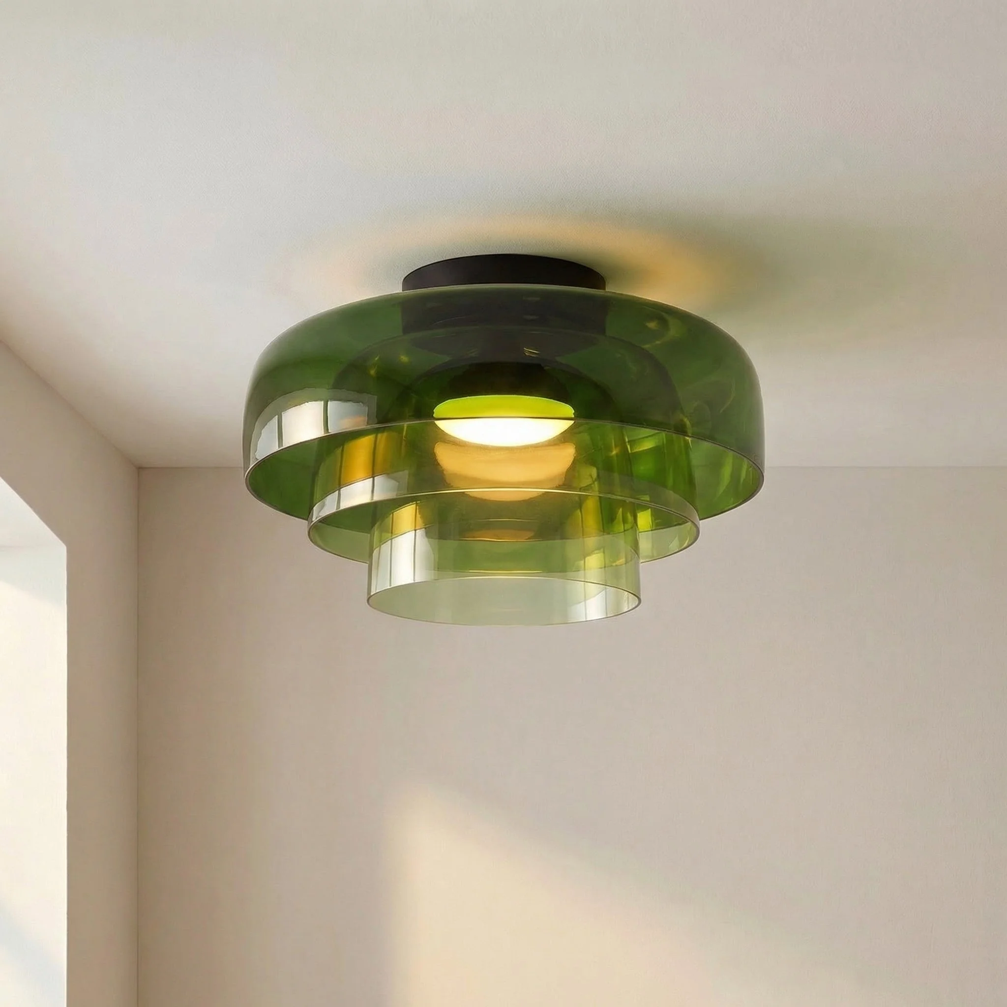 Moderne Bauhaus Pendelleuchte aus geschichtetem Glas - Image 4
