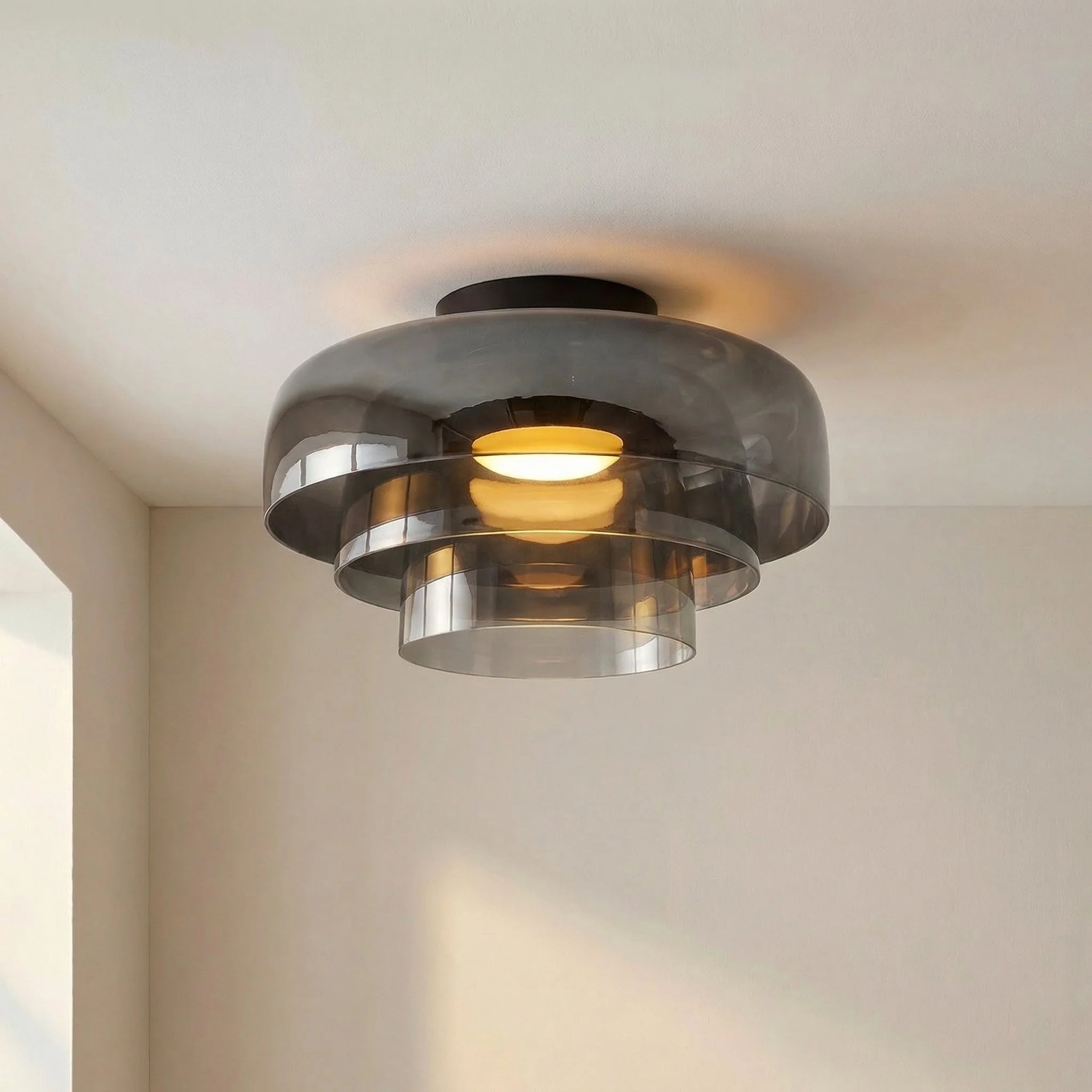 Moderne Bauhaus Pendelleuchte aus geschichtetem Glas - Image 5