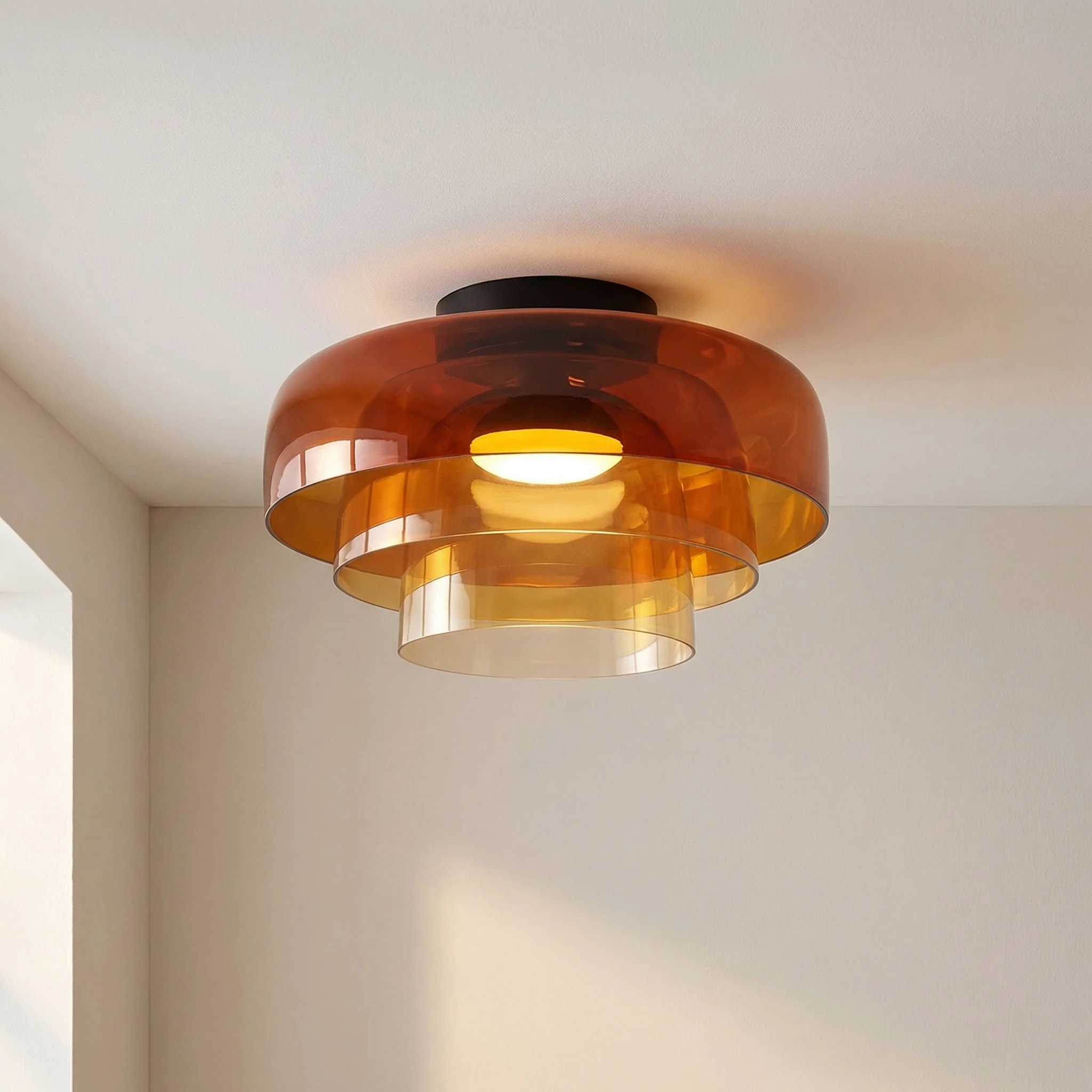 Moderne Bauhaus Pendelleuchte aus geschichtetem Glas - Image 6