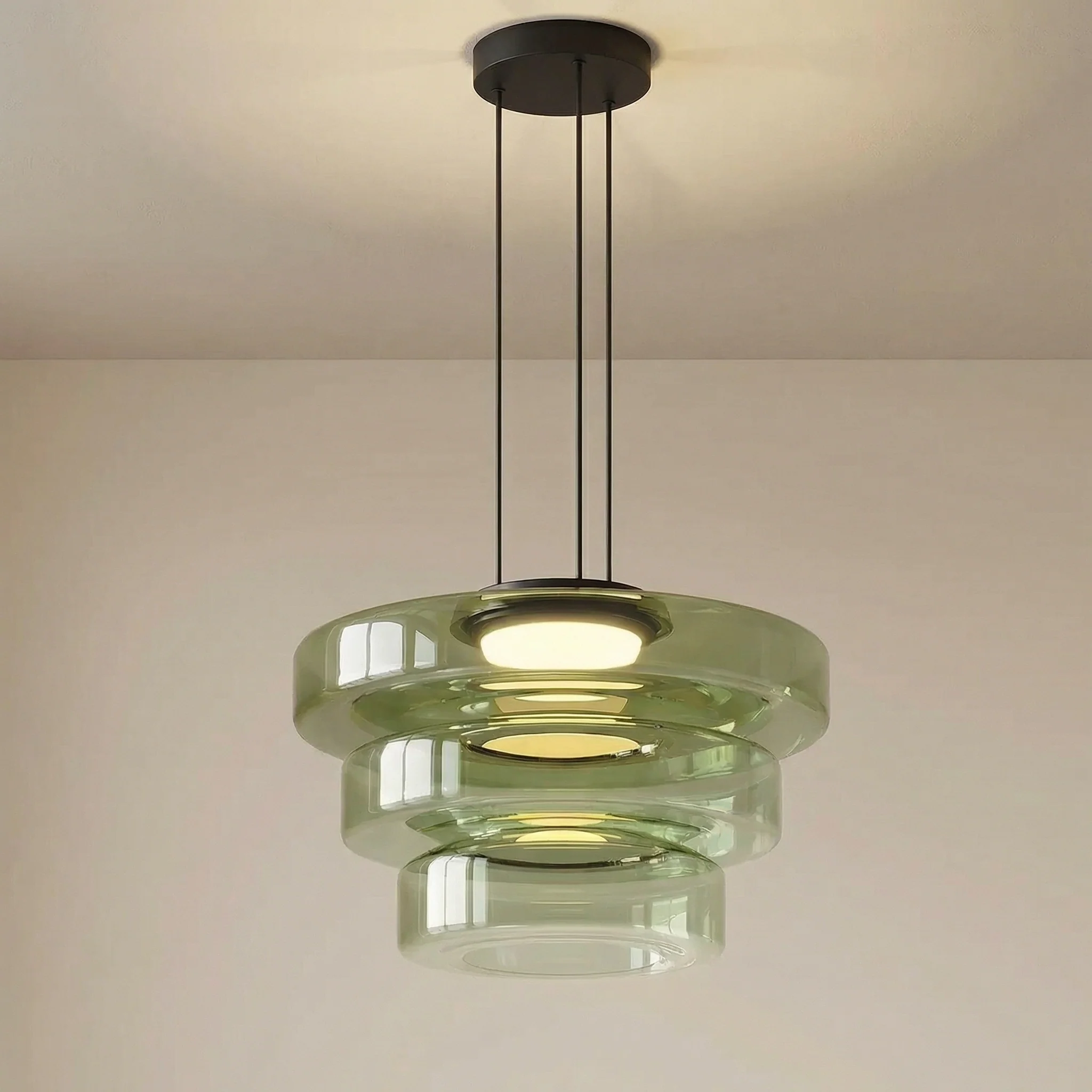 Nordische Bauhaus Pendelleuchte aus geschichtetem Glas - Image 2