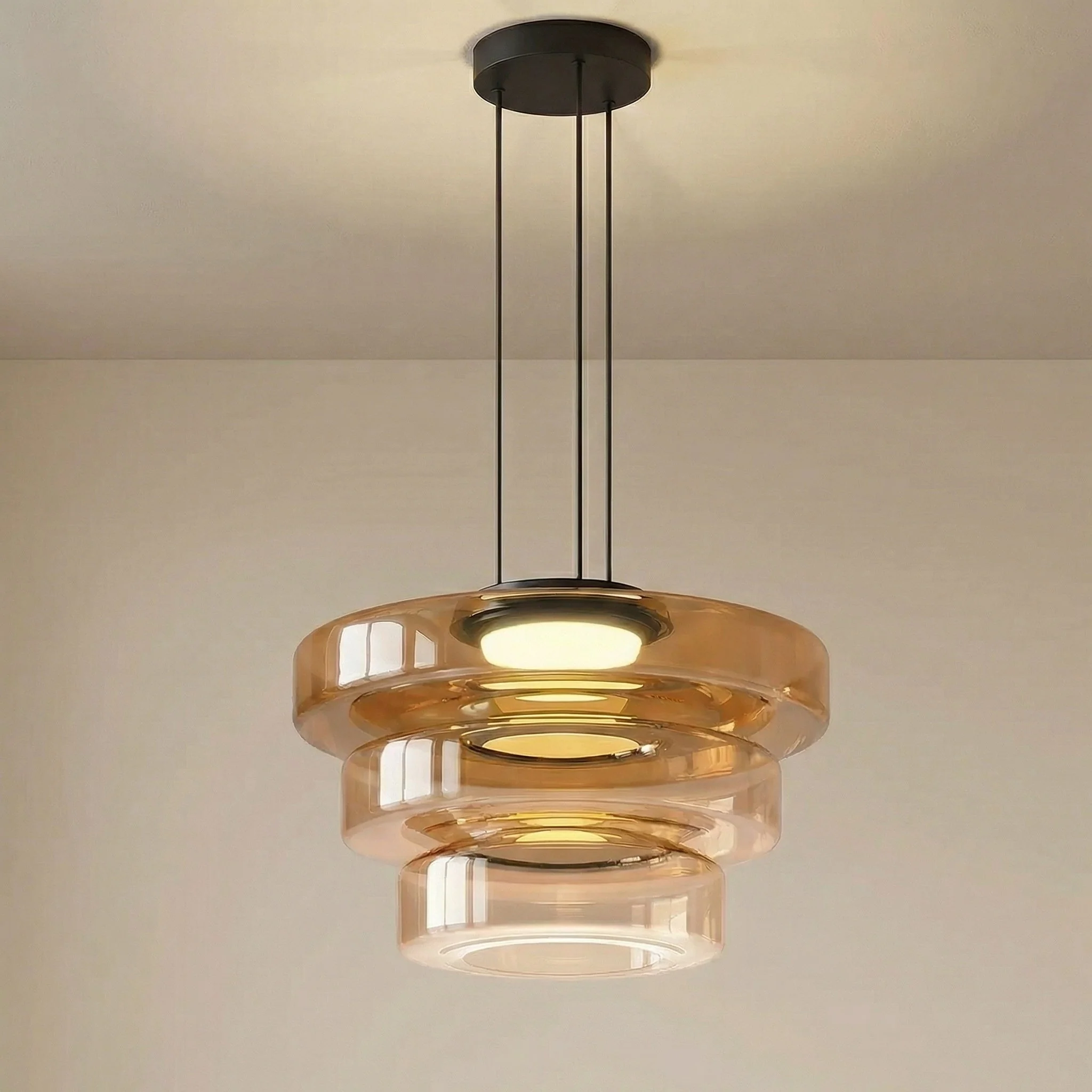 Nordische Bauhaus Pendelleuchte aus geschichtetem Glas - Image 3